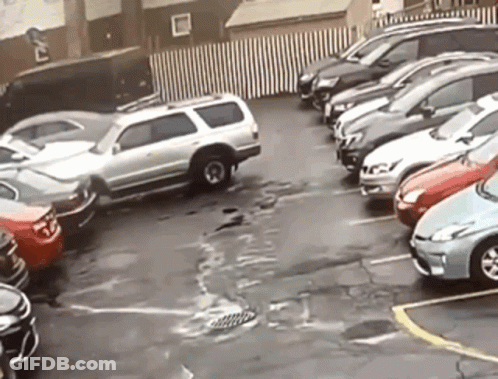 Cars Parked In Lot GIF