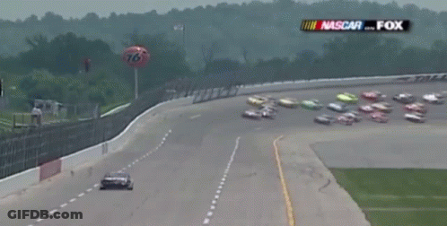 Cars Racing On NASCAR On Fox Track GIF