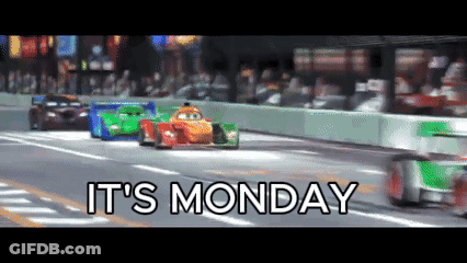 Cars Racing On Race Track It's Monday GIF