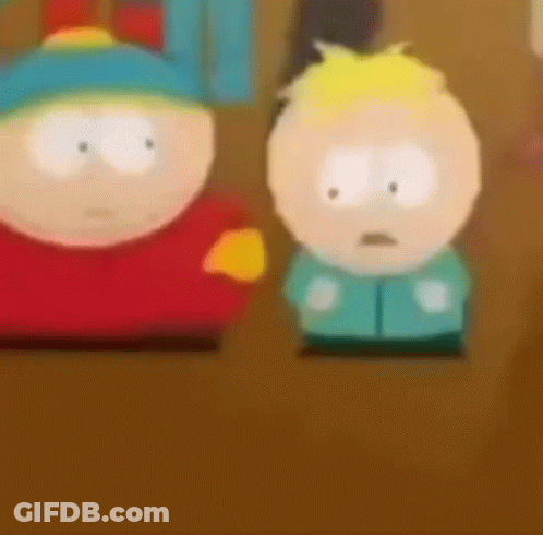 Cartman And Butters Standing On Table GIF