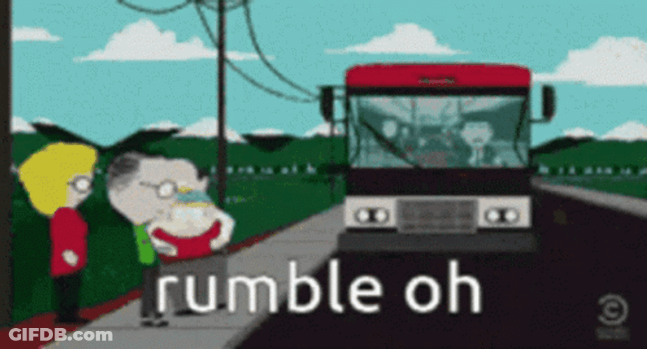 Cartman Rumble Under The Bus GIF