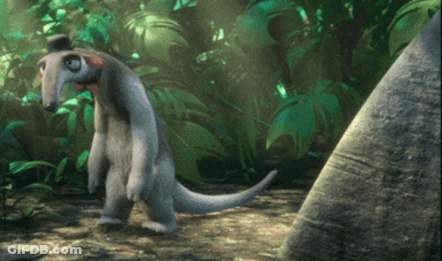 Cartoon Aardvark In Top Hat Standing In Woods GIF