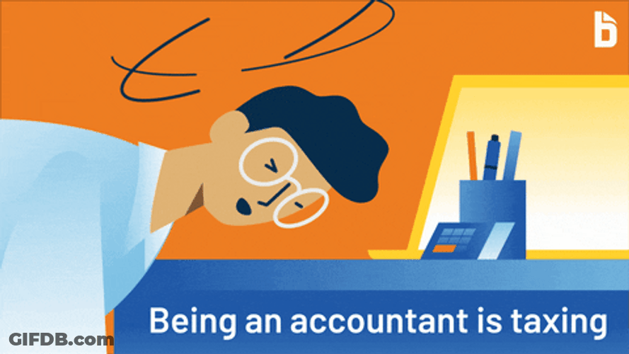 Cartoon Accountant Banging Head On Desk GIF