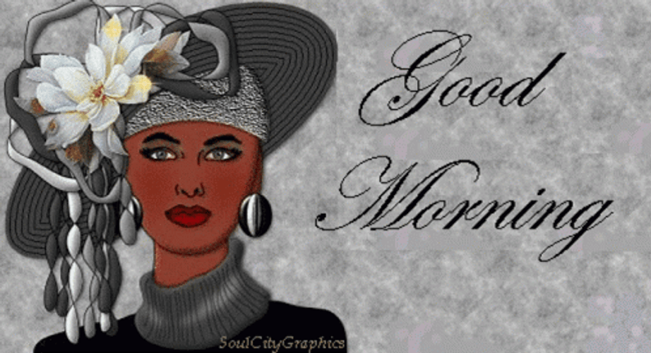 Cartoon African American Good Morning GIF