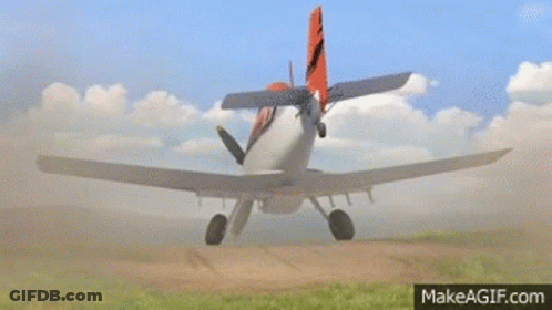 Cartoon Airplane Taking Off GIF