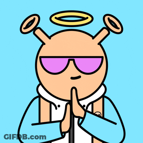 Cartoon Alien With Sunglasses And Halo GIF