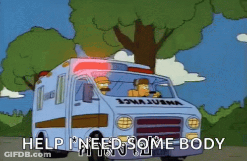 Cartoon Ambulance Driving With Help I Need Somebody GIF