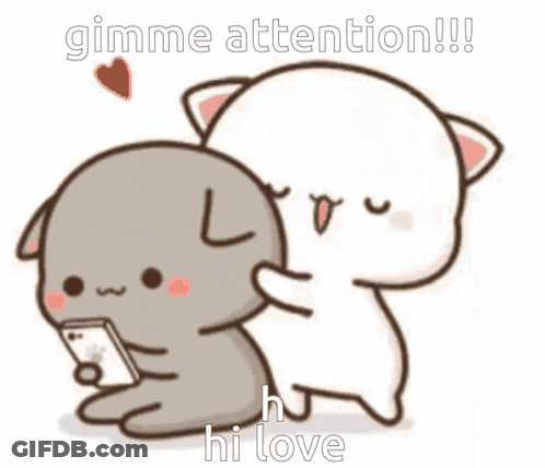 Cartoon Animals Gimme Attention Hi Love GIF
