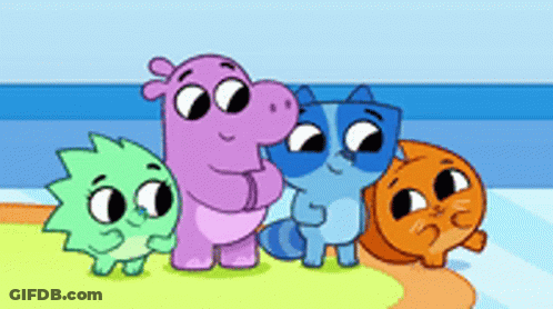 Cartoon Animals Hugging GIF
