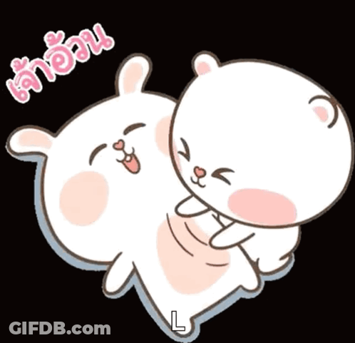 Cartoon Animals Laying On Top Of Each Other With Letter L GIF