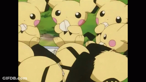 Cartoon Animals Stacked Eating Food GIF
