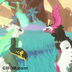 Cartoon Animals Standing In Grass GIF