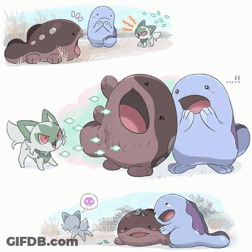 Cartoon Animals With Skull On Head GIF