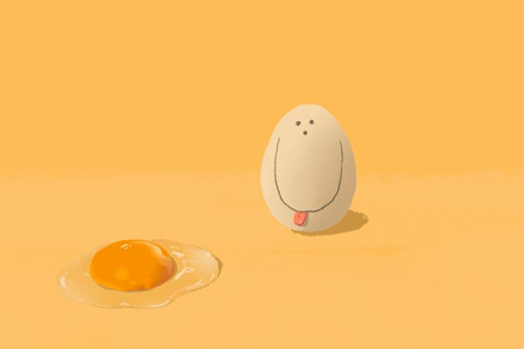 Cartoon Animation Egg Laying King GIF