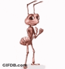 Cartoon Ant Carrying Baby On Its Back GIF