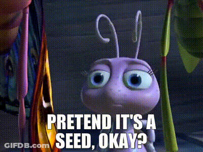 Cartoon Ant Says Pretend It's A Seed Okay GIF
