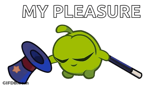 Cartoon Apple Holding Top Hat And Wand Saying My Pleasure GIF