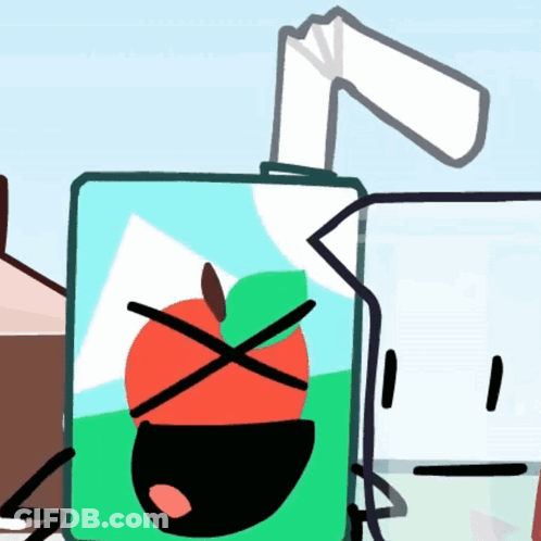 Cartoon Apple Juice Box With Straw GIF