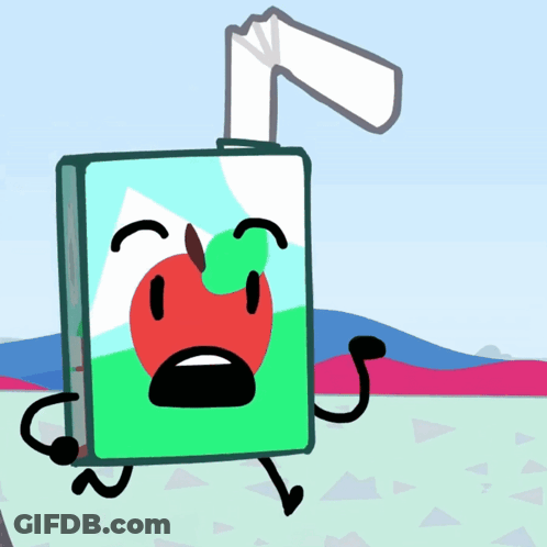 Cartoon Apple Juice Box With Straw GIF