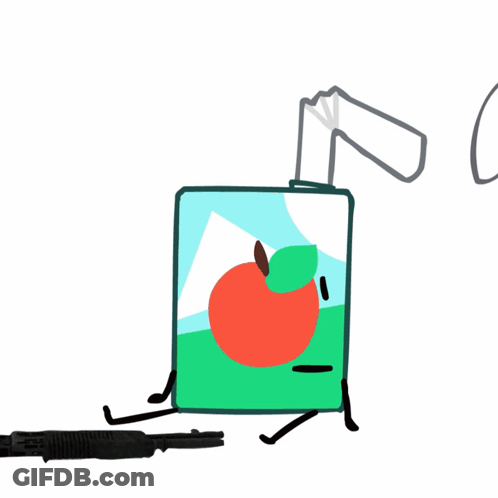 Cartoon Apple Juice Box With Straw GIF