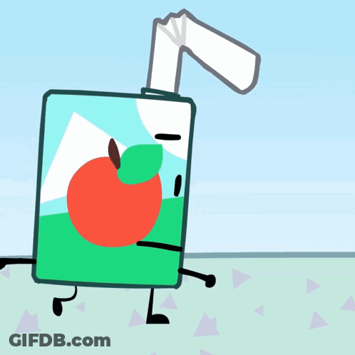Cartoon Apple Juice Box With Straw GIF