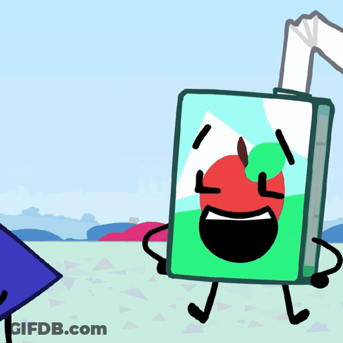 Cartoon Apple Juice Box With Straw GIF