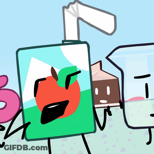 Cartoon Apple Juice With Straw GIF