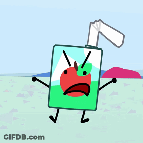 Cartoon Apple Juice With Straw GIF