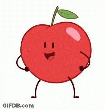Cartoon Apple Smiling And Dancing GIF