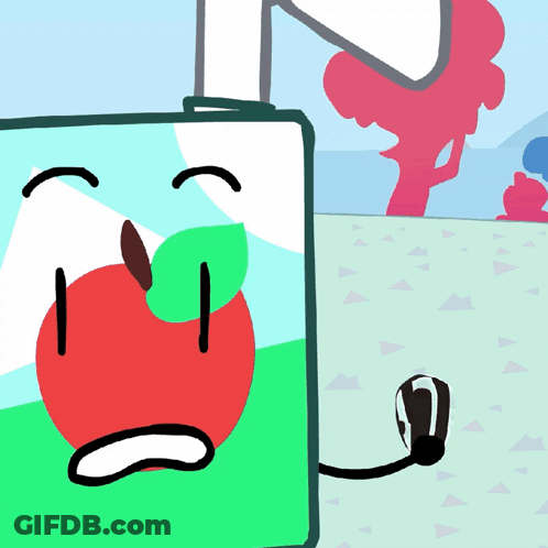Cartoon Apple With Microphone GIF