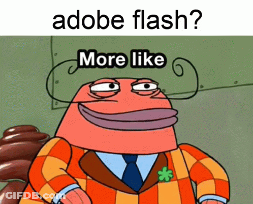 Cartoon Asking About Adobe Flash GIF