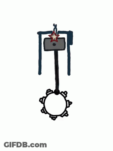 Cartoon Atomic Explosion With Chain GIF