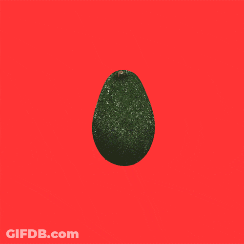 Cartoon Avocado Chops Mobile Illustration GIF