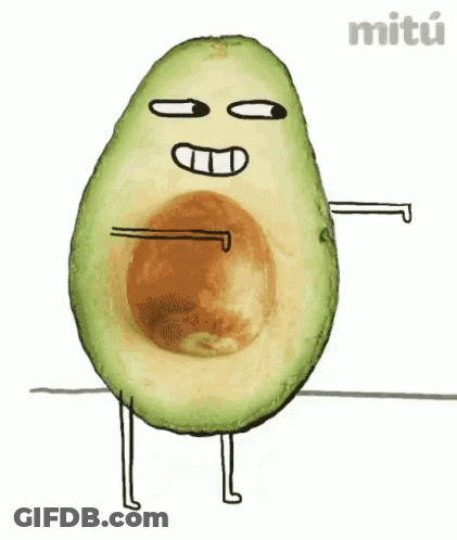 Cartoon Avocado With Arms And Legs And Face GIF
