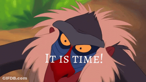 Cartoon Baboon Saying It Is Time GIF