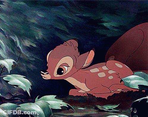 Cartoon Baby Deer Laying In Grass GIF