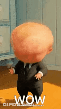 Cartoon Baby In Suit And Tie GIF