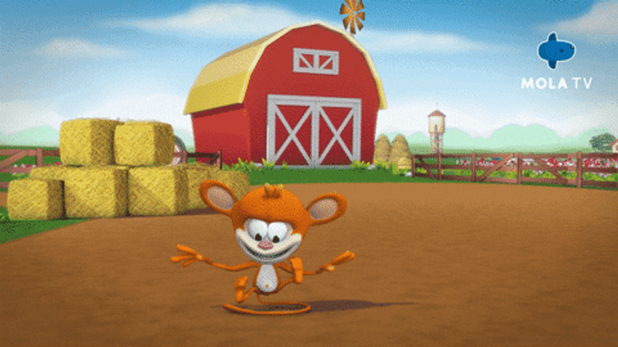 Cartoon Baby Monkey Bouncing GIF