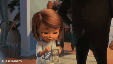 Cartoon Baby Next To Teddy Bear And Cookies GIF