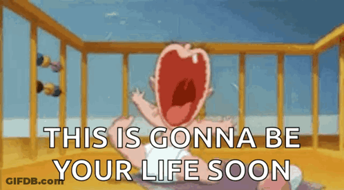 Cartoon Baby Screaming In Crib This Is Gonna Be Your Life Soon GIF