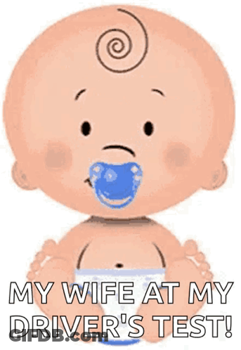 Cartoon Baby With Pacifier Holding Diaper GIF