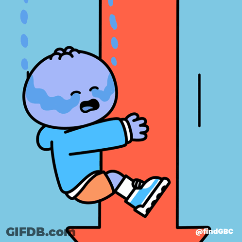 Cartoon Baby With Red Arrow Pointing Right GIF