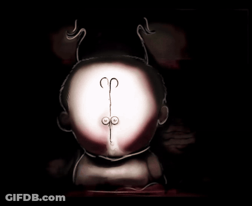 Cartoon Baby With Strange Face And Eyes GIF