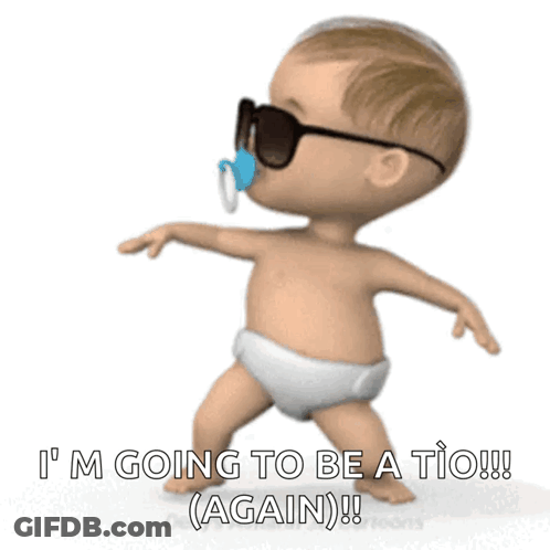 Cartoon Baby With Sunglasses And Pacifier I'm Going To Be A Tio GIF