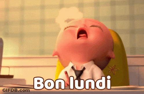 Cartoon Baby Yawning Bon Lundi GIF