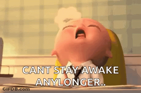 Cartoon Baby Yawning Can't Stay Awake GIF