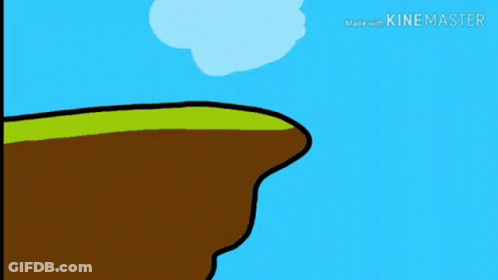 Cartoon Ball With Star Going Over Cliff GIF