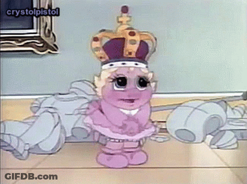 Cartoon Ballerina With Crown GIF