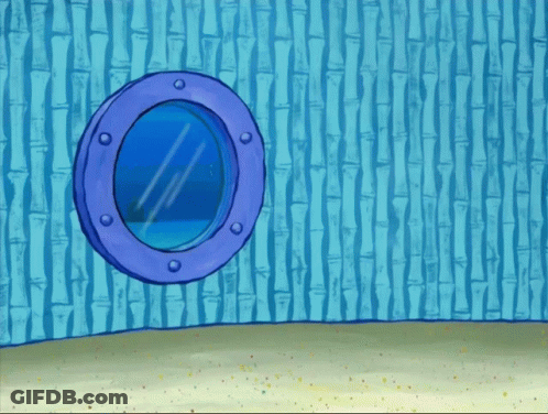 Cartoon Bamboo Wall With Round Window GIF