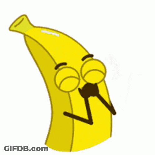 Cartoon Banana Holding Pink Heart GIF